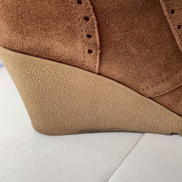 Rust suede wedge wingtip booties - Picture 7 of 7
